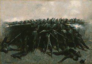 歩兵広場、1893年 作： Frederic Remington