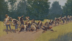 1898年、サンファンヒルの破片の叫び 作： Frederic Remington