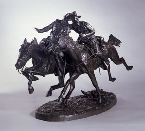 負傷したバンキー 作： Frederic Remington
