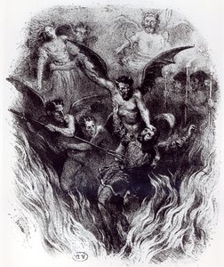 ヘクターベルリオーズ（1803-69）による「ラダムネーションドゥファウスト」（1846年）のオーケストラスコアのイラスト1854 作： Frederic Sorrieu