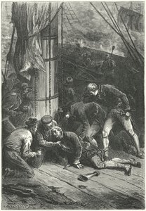 トラファルガーの戦いでのネルソン卿の死 作： Frederic Theodore (after) Lix