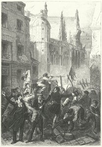 6月の日の蜂起、1848年の革命、パリ（エングレーヴィング 作： Frederic Theodore (after) Lix