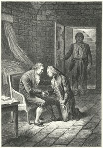弁護士のマレスシャーブから反逆罪の判決を受けるフランスのルイ16世 作： Frederic Theodore (after) Lix