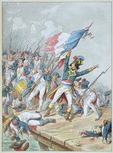 アルコレ橋を渡るボナパルト（1796年11月 作： Frederic Theodore Lix