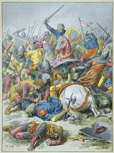 1214年、ブービンズの戦いでのフィリップ・オーギュスト王（彫刻作品 作： Frederic Theodore Lix