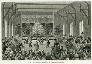ディエッチ社のクリスマスツリー。エドゥアール・シャルトン（1807-1890）が監督した1888年のツアー・デュ・モンドに参加したドイツ人代官シャルル・グラッドが1887年に行った「アルザスとロレーヌ地方を巡る旅」の物語を説明するためにリックスが描いたものである。 作： Frederic Theodore Lix
