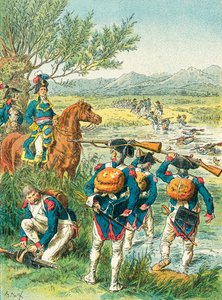 チューリッヒの戦い-リンツを渡る 作： Frederic Theodore Lix