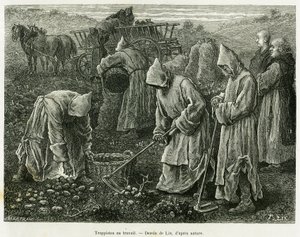 仕事をするトラピストたち。1885年にドイツ人デピューターのシャルル・グラッドが書いた「A travers l