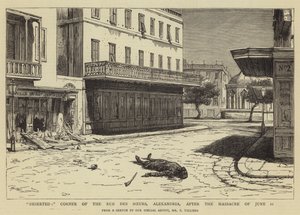 人けのない、6月11日の虐殺後のアレクサンドリア、Rue des Soeursの角