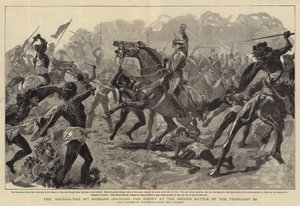 2月29日のテブの第2の戦いで敵を起訴している19番目のフサール、スーダン