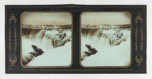 ナイアガラフォールズの冬の景色、テーブルロック、カナダ側 作： Frederic and William Langenheim