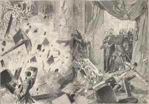 1880年2月17日の夜、爆発後の皇帝アレクサンドル2世。 作： Frederic de Haenen