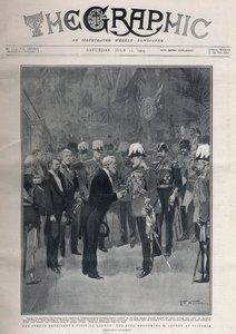 Entente Cordiale：フランスのエミール・ルーベス大統領がロンドンを訪問。キングエドワード7世がビクトリア駅でM.ルベーを歓迎。 作： Frederic de Haenen