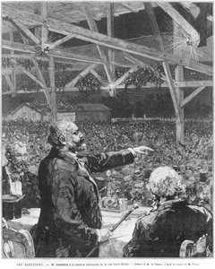 サントブレーズ通りの選挙会議でのレオンガンベッタ、1879年