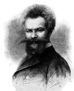 ハンガリーの画家Mihaly Munkacsy (1844-1900)の肖像。1882年4月8日付「Le Monde Illustré」1306号に掲載されたエングレーヴィング。