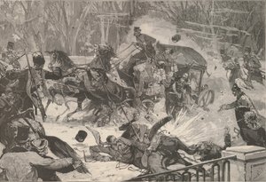 1881年3月13日のアレクサンドル2世の暗殺。ルモンドイルストレ、1881年より。