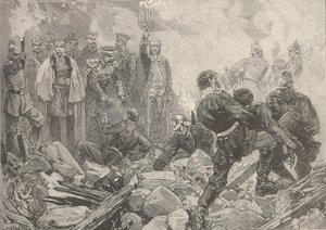 爆発後の冬の宮殿、1880年2月17日の夜。 作： Frederic de Haenen