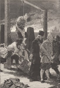 1880年11月16日のアレクサンドルクビアトコフスキーとアンドレイプレスニャコフの処刑。 作： Frederic de Haenen