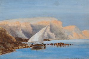 北アフリカ沖の帆船、1846～1907年頃（船上油） 作： Frederica Countess of Scarborough Drummond