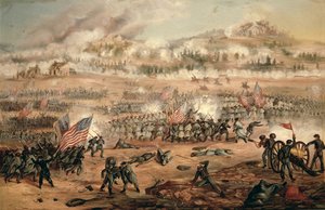フレデリックスバーグの戦いにおける北軍のメアリーの丘への攻撃 作： Frederick (after) Carada