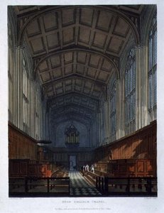 イートン・カレッジ・チャペル、「History of the Colleges」の一部である「History of Eton College」より、Daniel Havell (1785-1826) が彫刻したもので、R. Ackermannが出版しています。 作： Frederick (after) Mackenzie