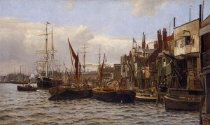 「ライムハウスの川」、1890年頃 作： Frederick A Winkfield