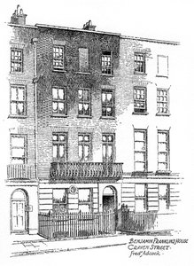 ベンジャミンフランクリンの家、36 Craven Street、ロンドン、1912 作： Frederick Adcock