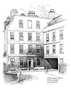 Dr Johnsons House、17 Gough Square、ロンドン、1912 作： Frederick Adcock