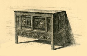 オークチェスト、1460-1480、1881年。 作： Frederick Albert Slocombe