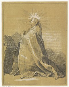 跪いて祈る聖人 作： Frederick Bloemaert