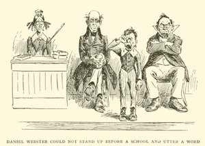 ダニエル・ウェブスターは学校の前に立ち、言葉を発することができなかった 作： Frederick Burr Opper