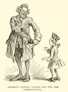 桜の木の代金を支払うジョージの父