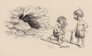 F・オッパー著「Our Antediluvian Ancestors」：ナンバー・フォーティーフォー（リトグラフ） 作： Frederick Burr Opper