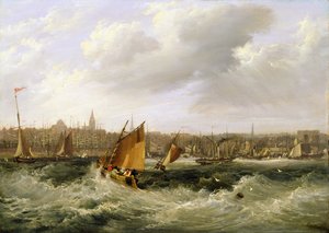 マージー川とニューブライトンのランカシャー州リバプール、1838年（ペアについては257066を参照）