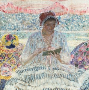 夏の読書（日よけの下） 作： Frederick Carl Frieseke