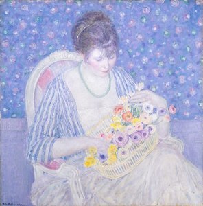 花のバスケット、c。 19131917. 作： Frederick Carl Frieseke
