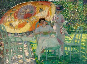 ガーデンパラソル、1910年頃 作： Frederick Carl Frieseke