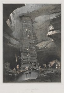 中央アメリカ、チアパス、ユカタンの古代遺跡の眺め、Pl。 20：ボロンシェンの井戸、1844年。 作： Frederick Catherwood