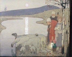 Pastoral, c.1923 (graphite, watercolor & gouache on board)