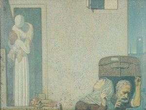 さらば、1907年頃（キャンバス上のテンペラ） 作： Frederick Cayley Robinson