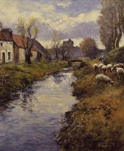 モンティニー、ロイン川のほとりで 作： Frederick Charles Vipont Ede