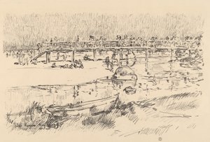 入浴ビーチ、バスロックス、c。 1918年。 作： Frederick Childe Hassam