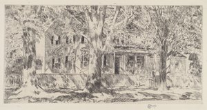 メインストリートの家、イーストハンプトン、1922年。 作： Frederick Childe Hassam