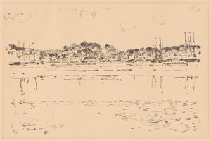 インナー ハーバー、1918 年。 作： Frederick Childe Hassam