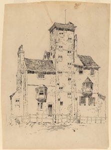 ノーマン・ストラクチャー、1885年。 作： Frederick Childe Hassam