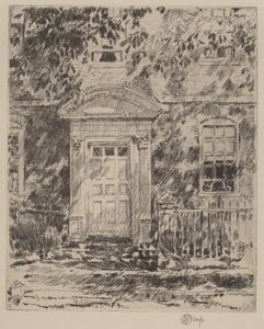 ポーツマスの戸口、1916 年。 作： Frederick Childe Hassam