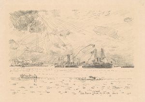艦隊の帰還、1918 年。 作： Frederick Childe Hassam