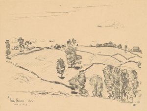 ストーンフェンス、ノッドの国、1918年。 作： Frederick Childe Hassam