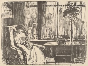 広いカーテン、1918年。 作： Frederick Childe Hassam