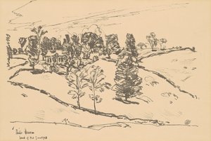小さな校舎、ノッドの国、1918年。 作： Frederick Childe Hassam